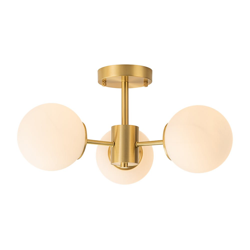 Sputnik Deckenleuchte 3-flammig Messing Opalglas 48cm E26 Wohnzimmer Schlafzimmer Esszimmer Eingangsbereich Mid-Century Bubble Flush Mount Badezimmer | Restfield
